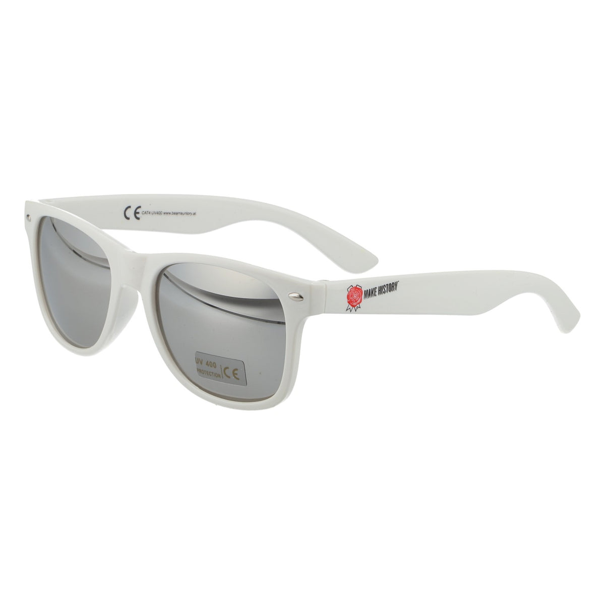 Jim Beam Sonnenbrille weiß UV 400 Spiegelglas Wayfarer Style Fan Artikel – Ansicht 2