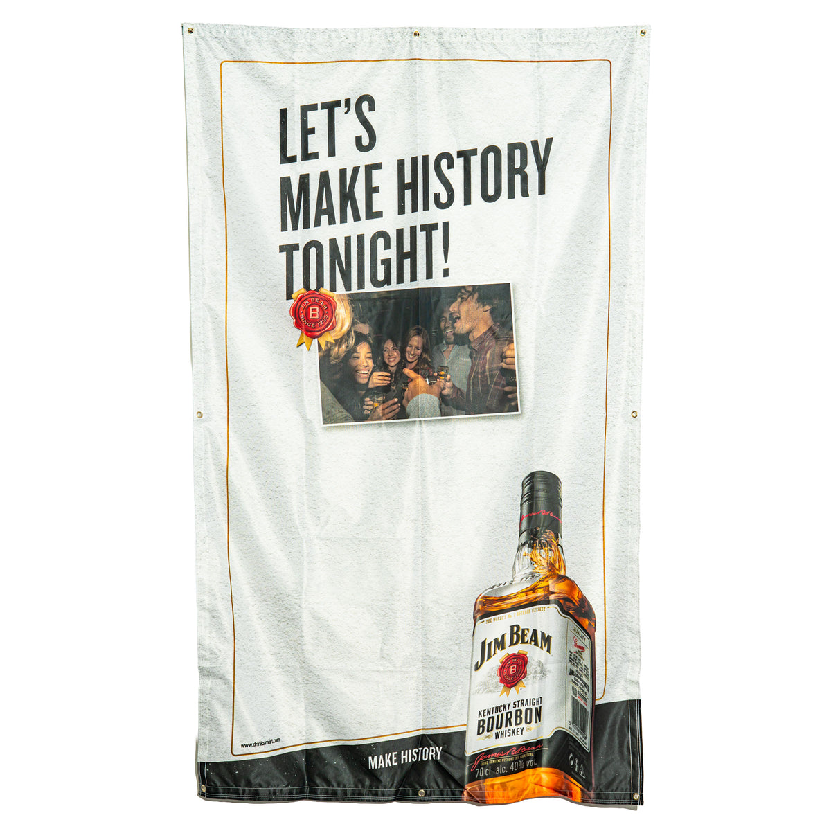 Jim Beam Whiskey Glas Banner 200x120 cm History Tonight Polyester Fahne