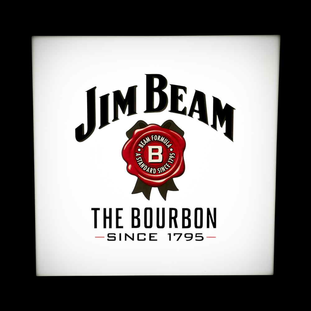 Jim Beam Whiskey Leuchtreklame LED Cube Weiß 3D Reklame Tafel Display Licht