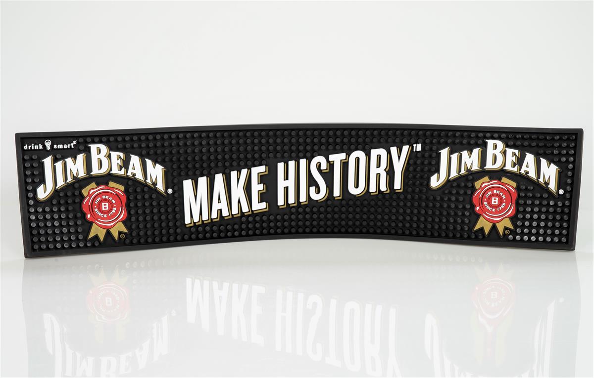 Jim Beam Whisky Barmatte Abtropfmatte Barzubehör XL schwarz 61 x 13 x1