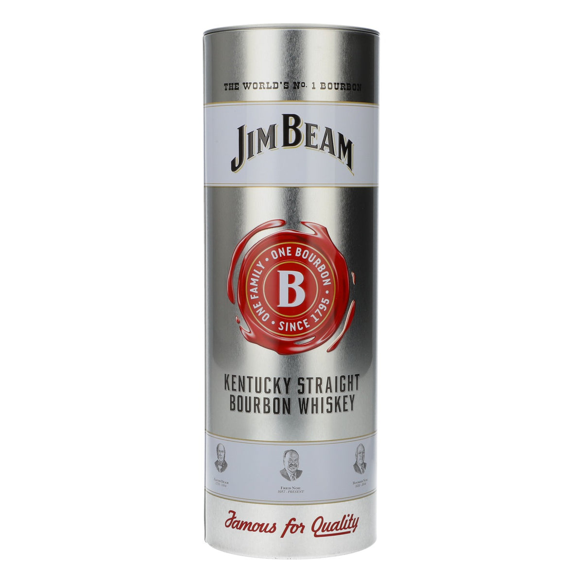 Jim Beam Whisky Blechdose Dekodose Dekoration rund Silber