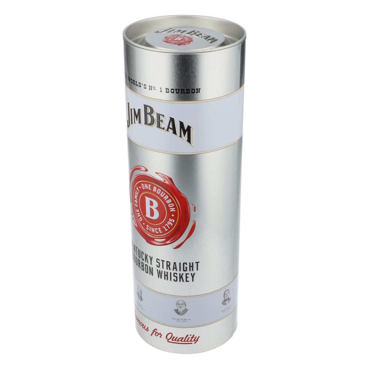 Jim Beam Whisky Blechdose Dekodose Dekoration rund Silber – Ansicht 5