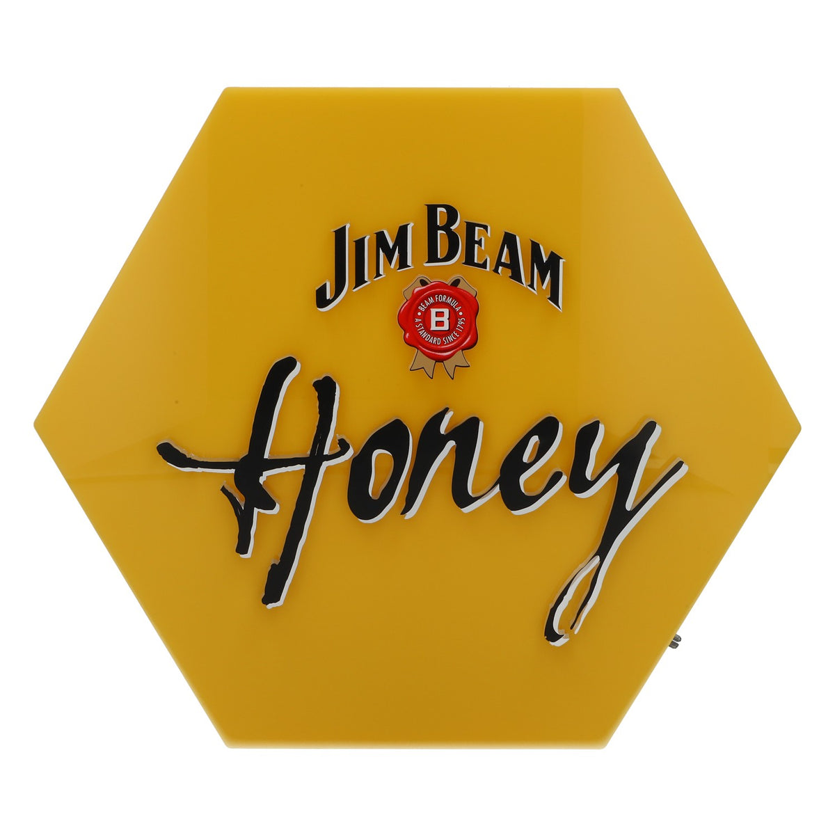 Jim Beam Whisky LED Leuchtreklame Leuchtwerbung Sechseck "Honey" Gelb – Ansicht 2