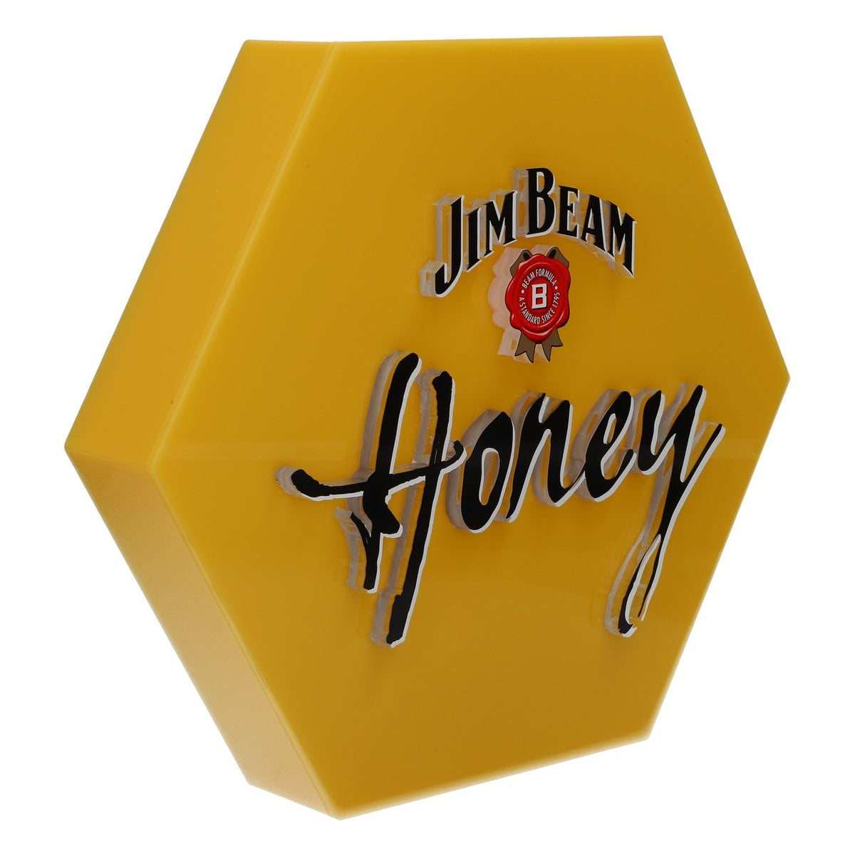 Jim Beam Whisky LED Leuchtreklame Leuchtwerbung Sechseck "Honey" Gelb – Ansicht 3