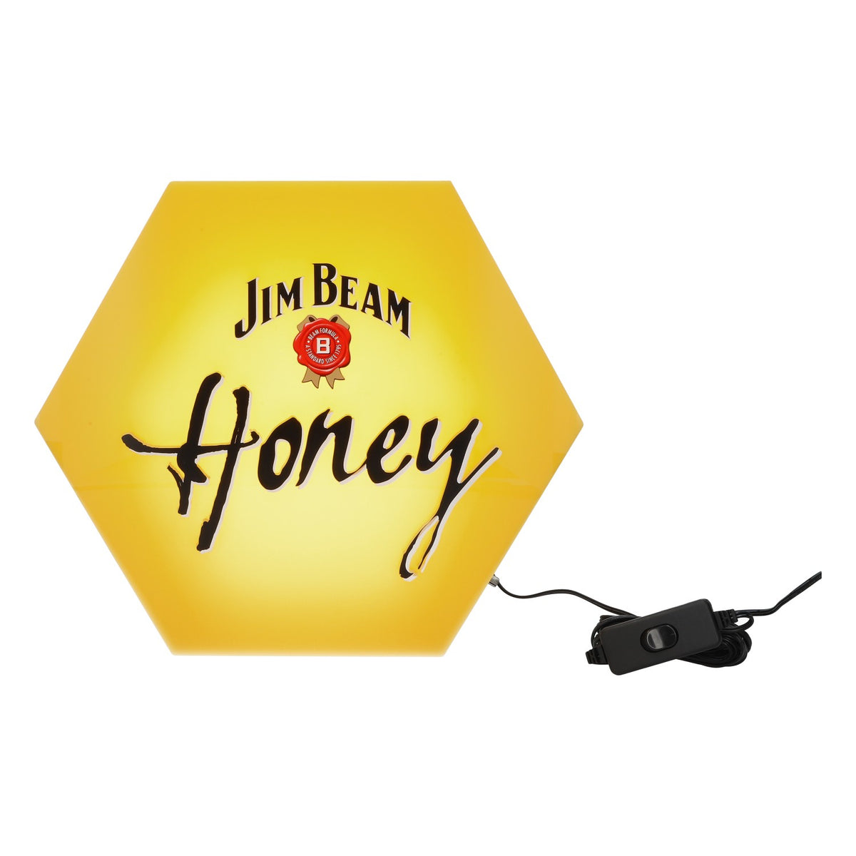 Jim Beam Whisky LED Leuchtreklame Leuchtwerbung Sechseck "Honey" Gelb – Ansicht 5