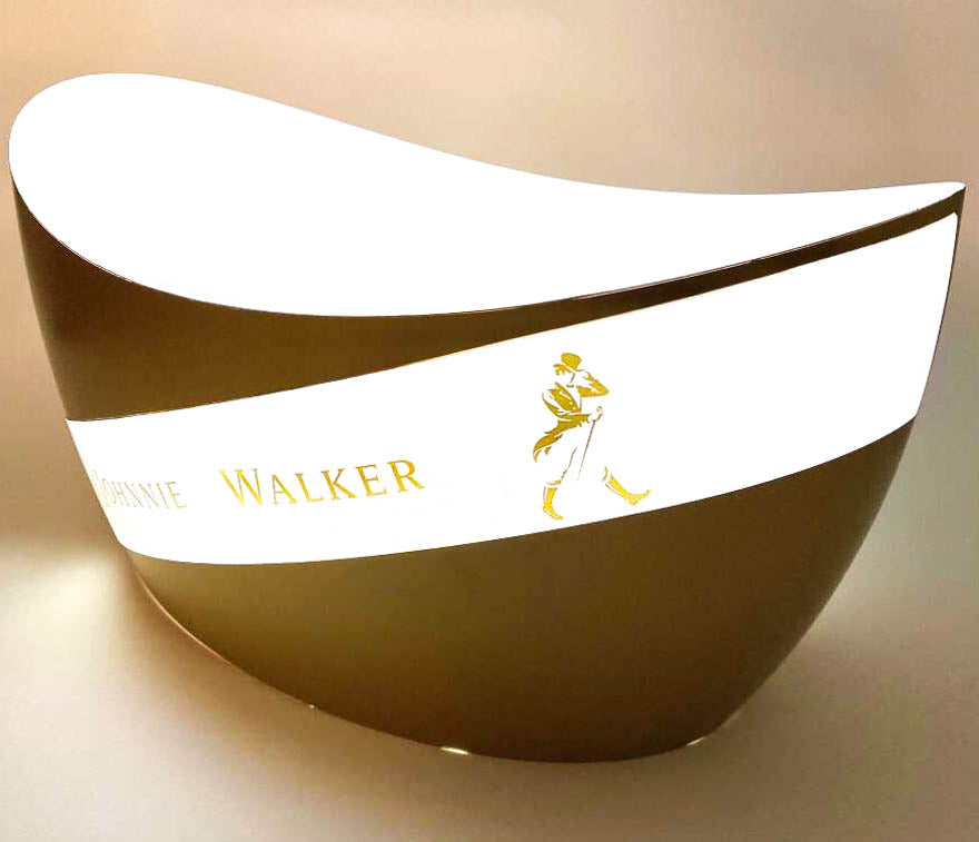 Johnnie Walker Whisky LED Kühler Flaschenkühler Eiswürfelbehälter Jeroboam Gold – Ansicht 3