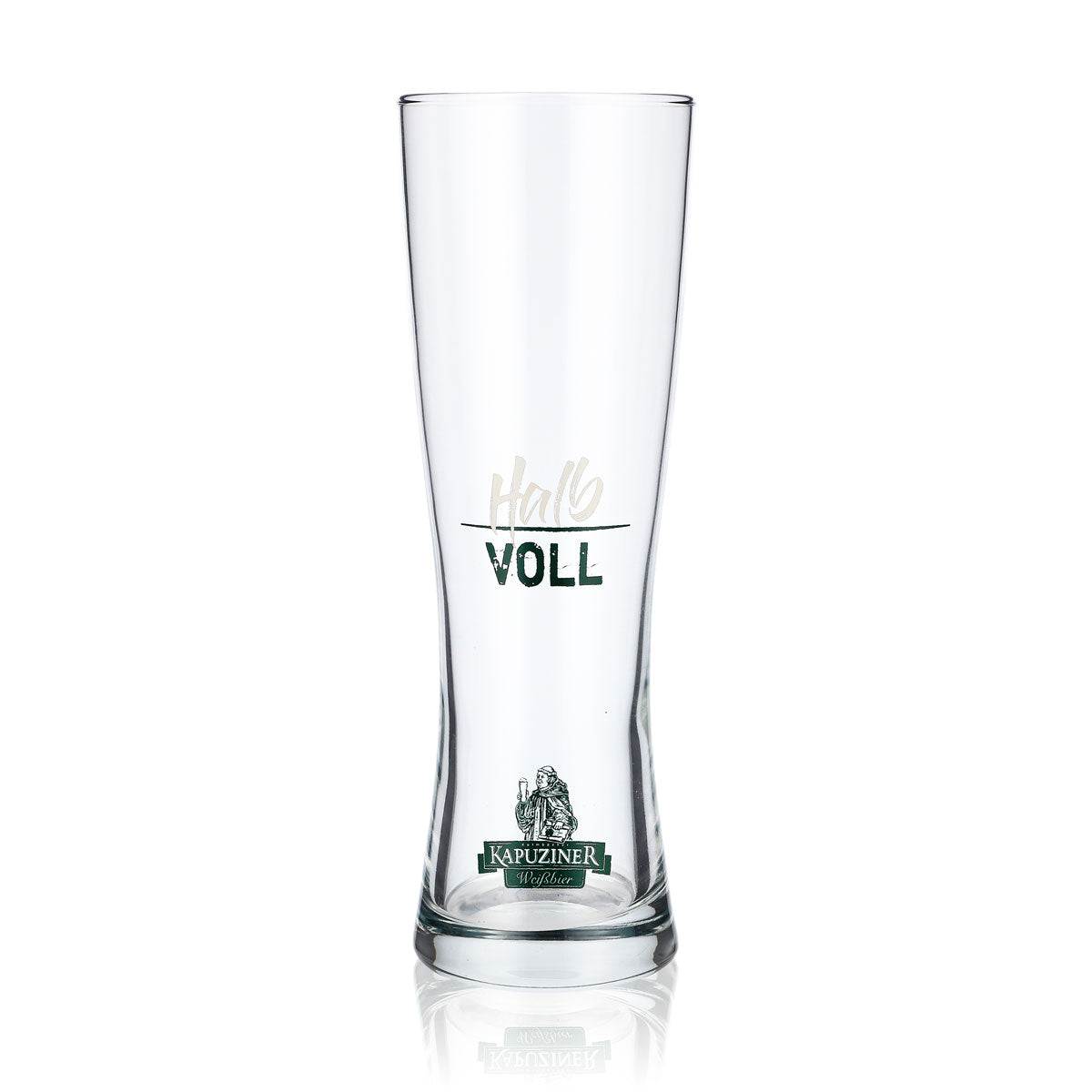 Kapuziner Bier Glas Gläser Biergläser 0,5l Weißbierglas "halb voll"