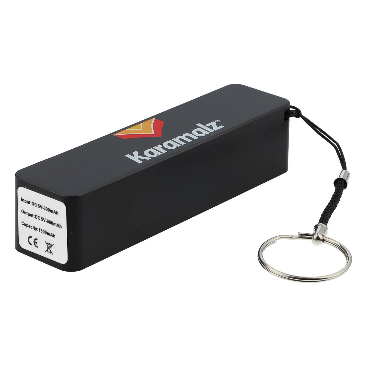 Karamalz Bier Powerbank Handyakku 1800mAh mit Schlüsselanhänger schwarz