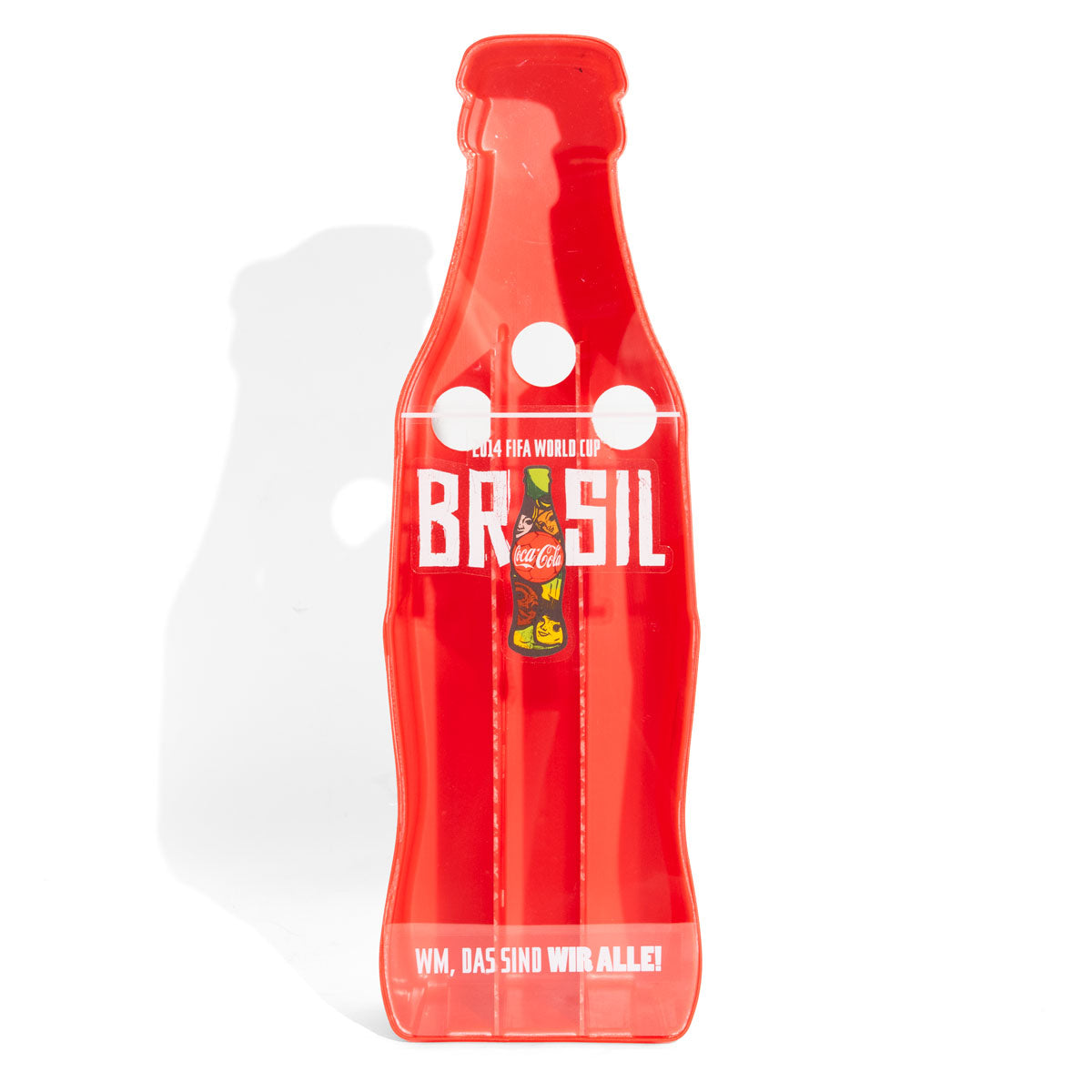 Coca Cola Softdrink Sammelbox Kronkorken Flaschenform 3 Fächer Rot 2014 Fifa World Cup Brasil