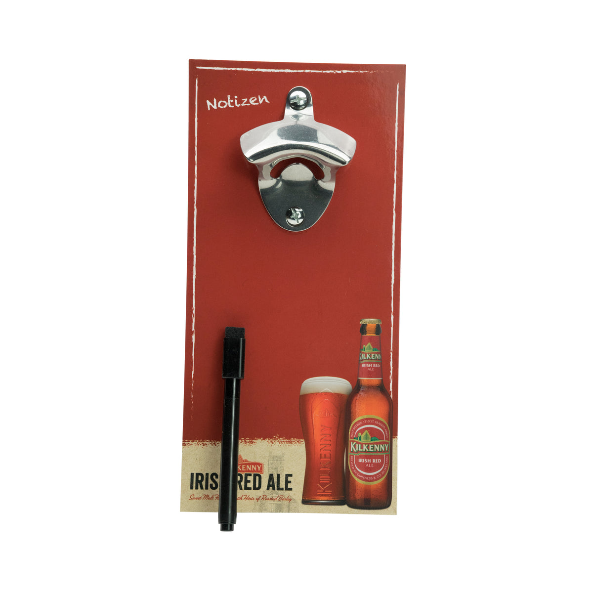 Kilkenny Bier Freizeit Bundle Set aus Flaschenöffner Holzbrett Würfelspiel BBQ – Ansicht 2