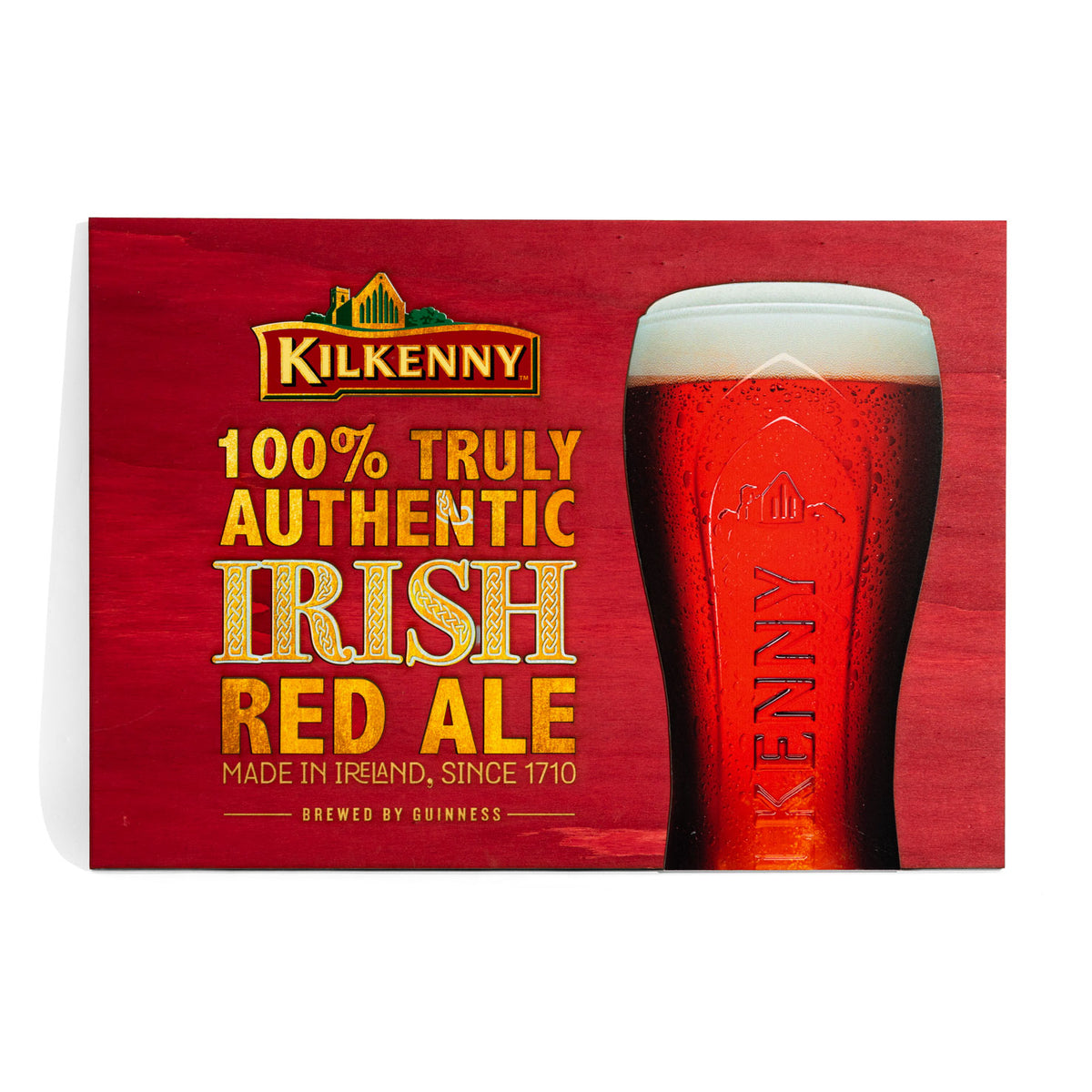 Kilkenny Bier LED Leuchtreklame Leuchtwerbung Holzschild rot inkl. Netzteil – Ansicht 2