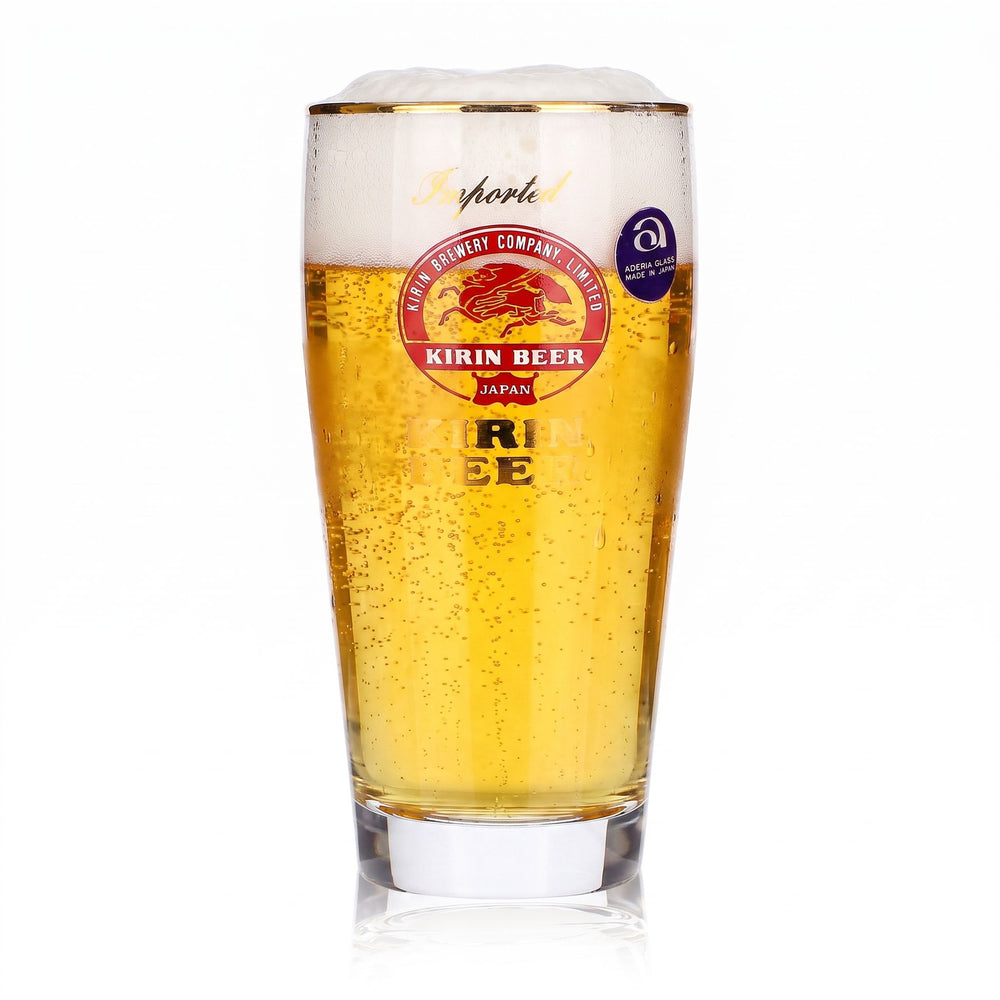 Kirin Ichiban Bier Glas 0,25l Becher Goldrand Imported Goldener Schriftzug