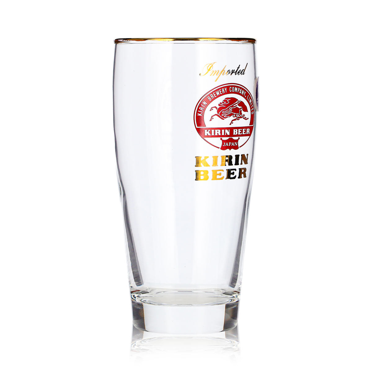 Kirin Ichiban Bier Glas 0,25l Becher Goldrand Imported Goldener Schriftzug – Ansicht 3