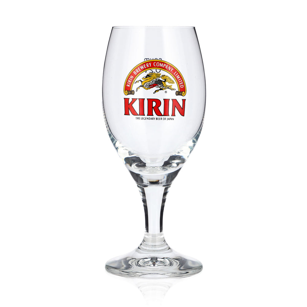 Kirin Ichiban Bier Glas 0,2l Pokal rotes Logo Sahm Bologna