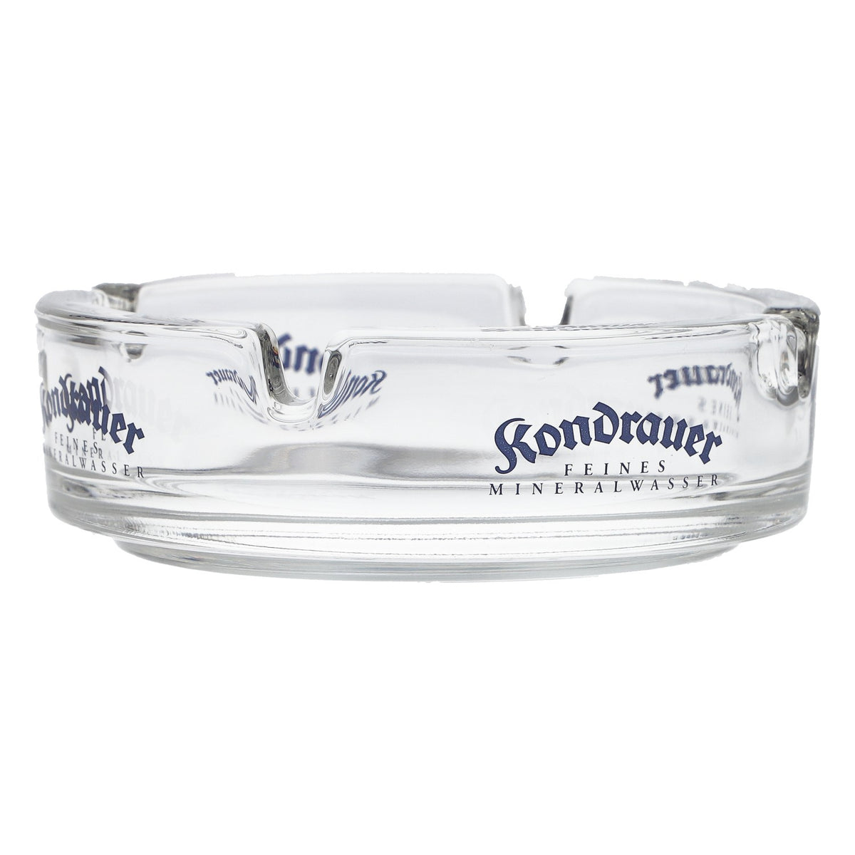 Kondrauer Aschenbecher Glas blaues Logo transparent Sammlerstück Bar – Ansicht 3