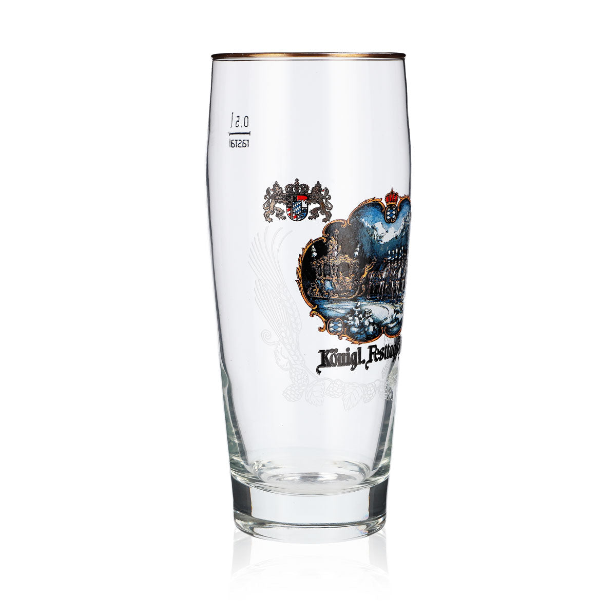 König Ludwig Bierglas Glas 0,5l Willibecher Sammlerglas Pferd blau Rastal – Ansicht 2