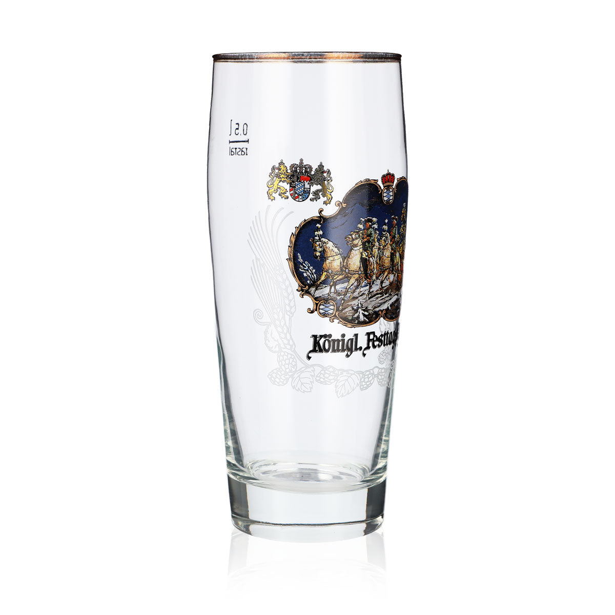 König Ludwig Bierglas Gläser 0,5l Willibecher Sammlerglas Pferd gelb Rastal – Ansicht 2