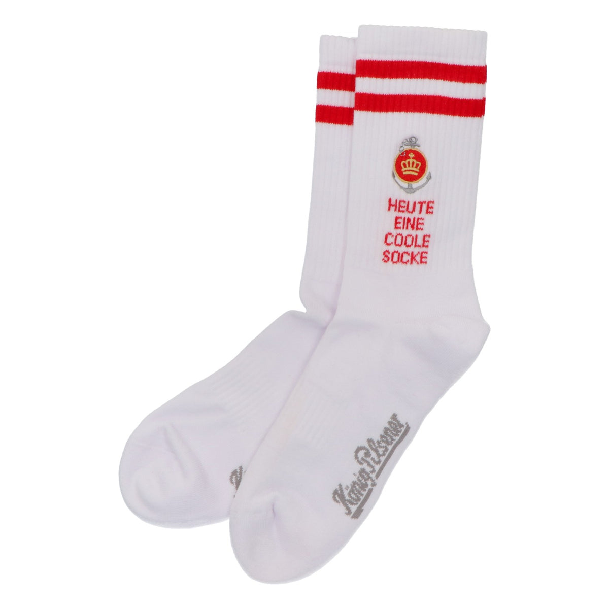 König Pilsener Bier Socken Weiß-Rot "Heute eine coole Socke" Gr. 39-42 – Ansicht 2