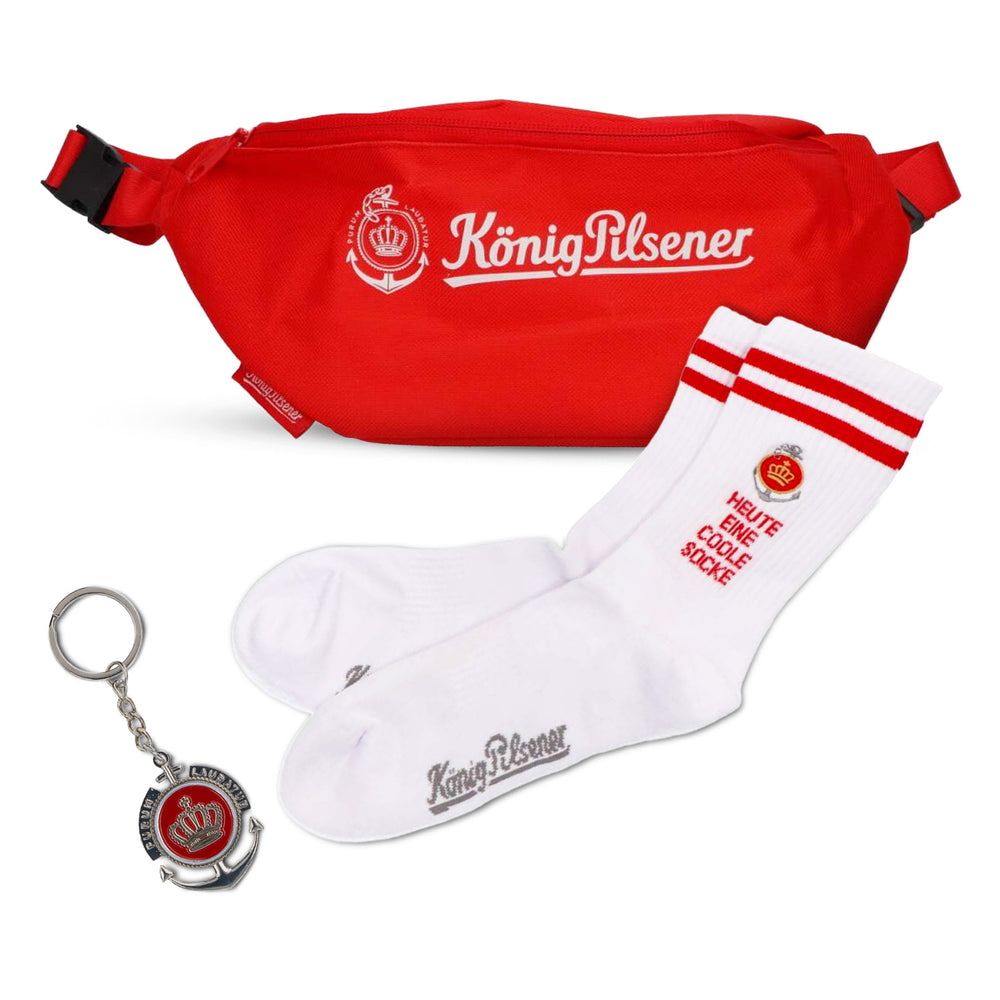 König Pilsener Bundle Fan Set I aus 1x Anhänger 1x Bauchtasche 1x Socken