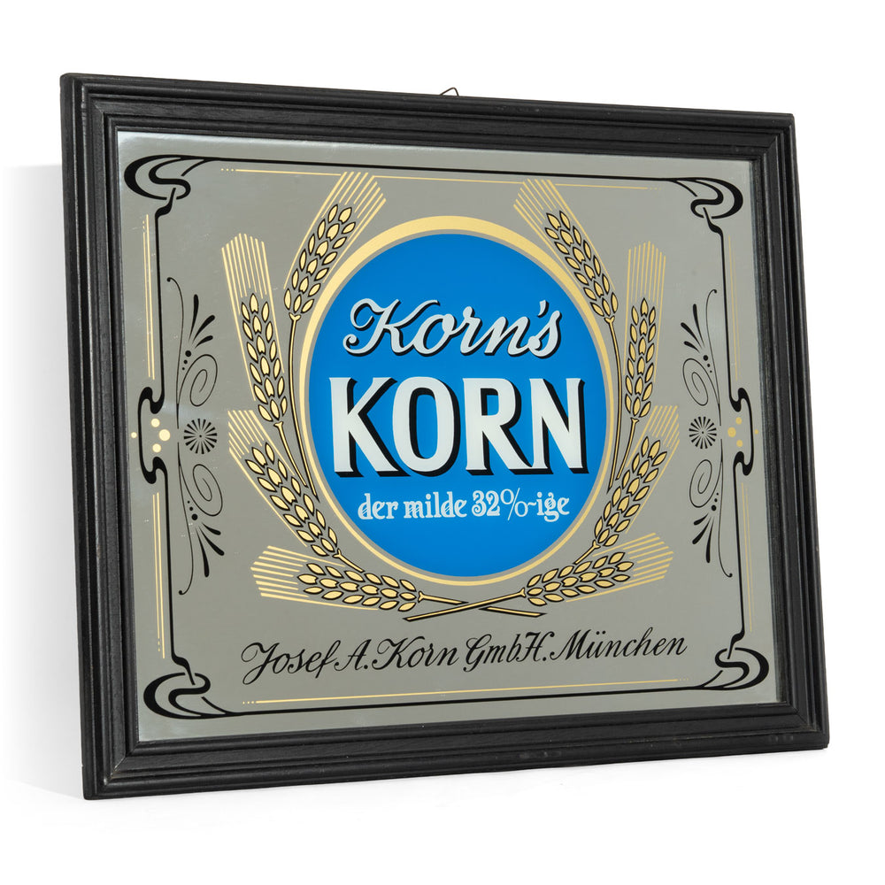 Korn´s Korn Spiegel Werbespiegel Barutensilien Wandschmuck schwarzer Rahmen