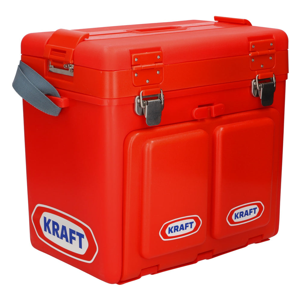 Kraft Lebensmittel Besteck Koffer Set Auseinander Klappbar rot neu Kunststoff