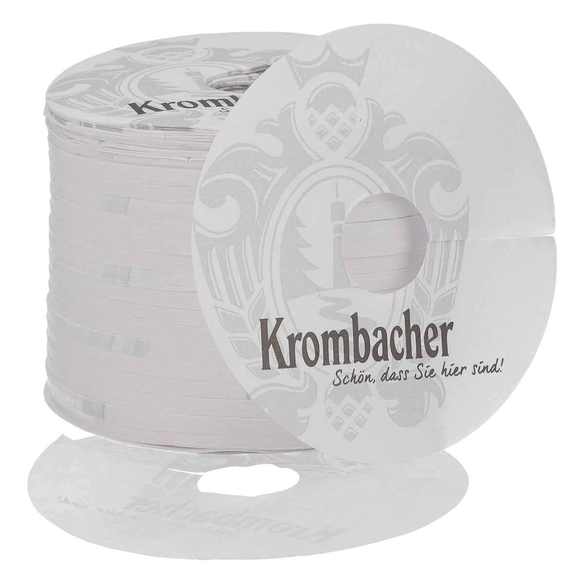 Krombacher Bier Untersetzer Tropfdeckchen Papier neu weiß Bierdeckel Coaster
