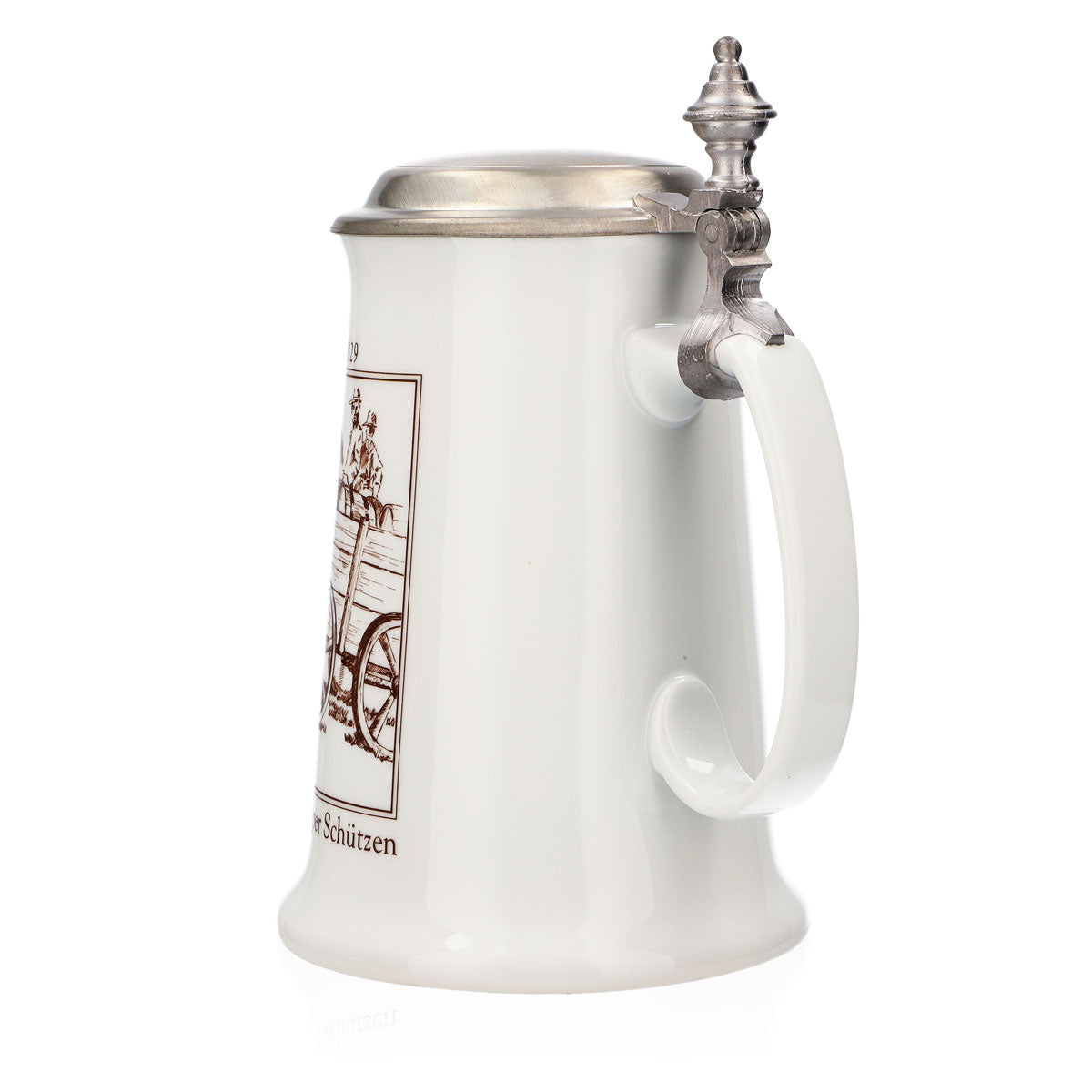 Krombacher Bierglas Jahreskrug 1988 Steinzeugkrug Seidel Zinndeckel 0,9l Krug – Ansicht 4