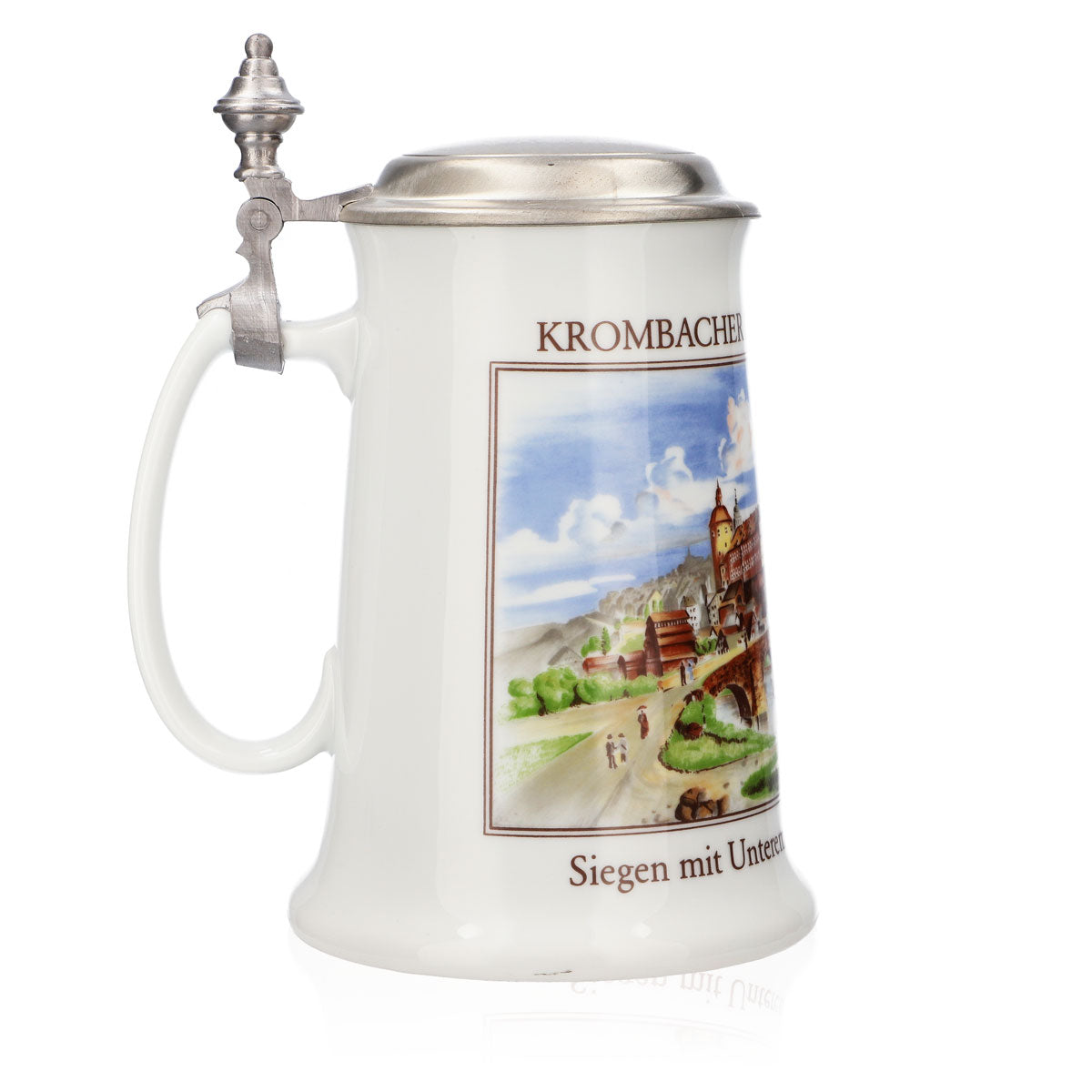 Krombacher Bierglas Jahreskrug 1989 Steinzeugkrug Seidel Zinndeckel 0,9l Krug – Ansicht 3