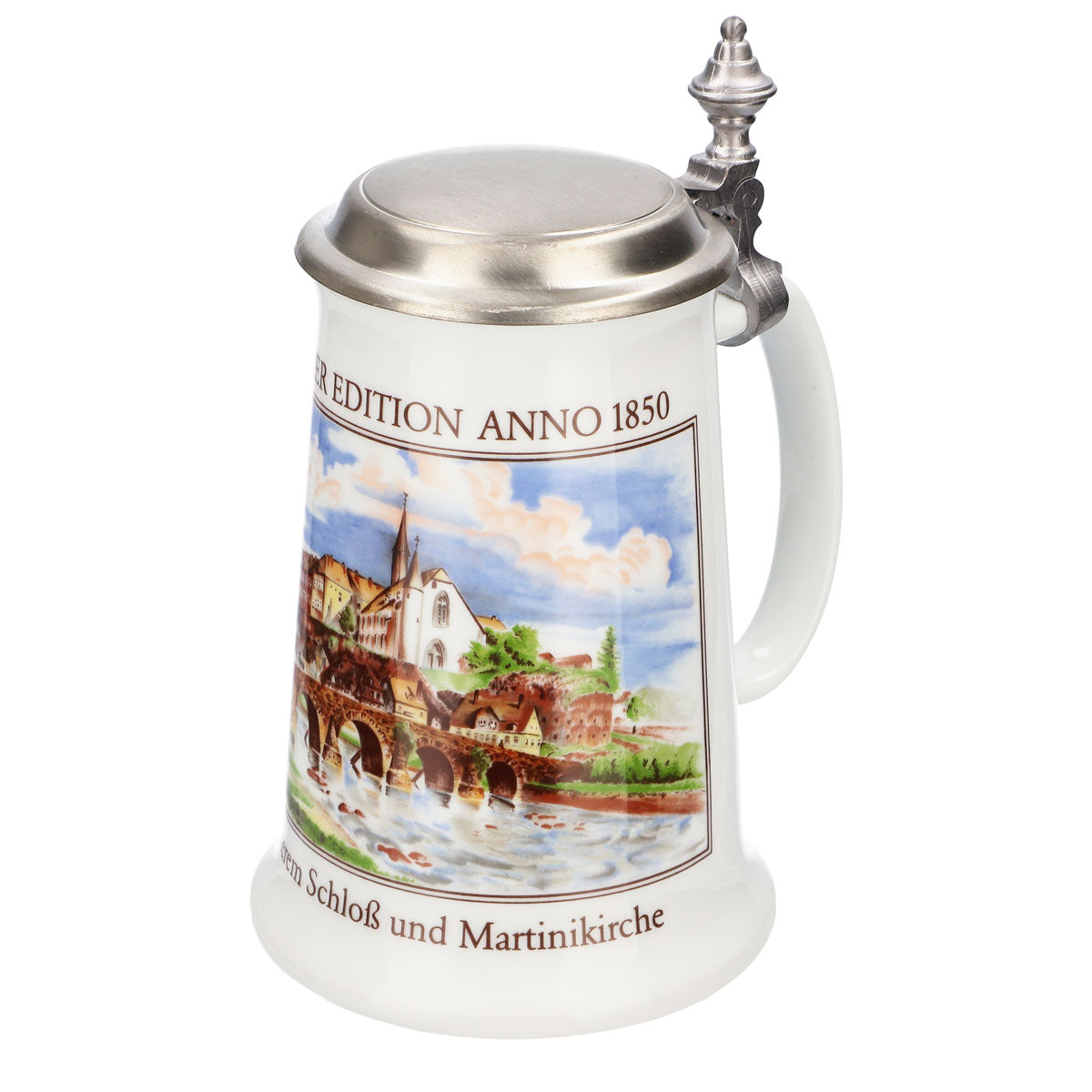 Krombacher Bierglas Jahreskrug 1989 Steinzeugkrug Seidel Zinndeckel 0,9l Krug – Ansicht 6