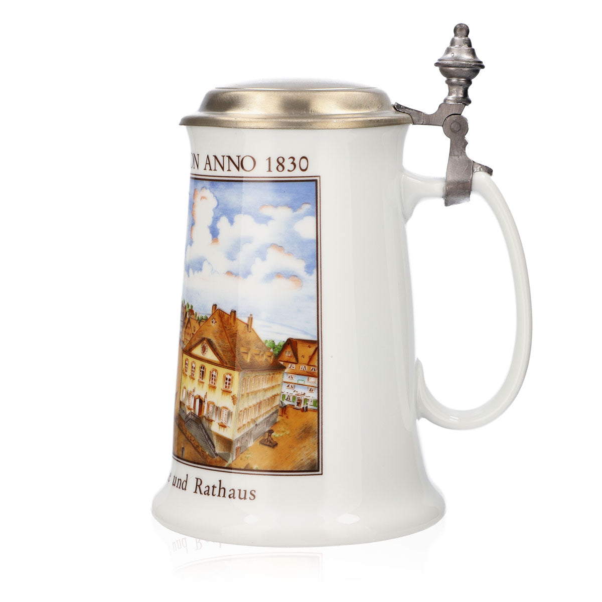Krombacher Bierglas Jahreskrug 1990 Steinzeugkrug Seidel Zinndeckel 0,9l Krug – Ansicht 5
