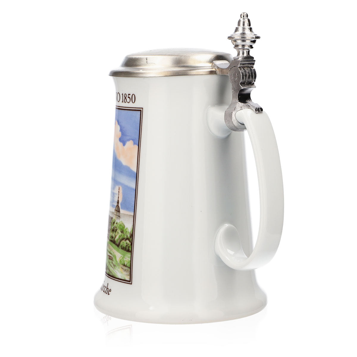 Krombacher Bierglas Jahreskrug 1991 Steinzeugkrug Seidel Zinndeckel 0,9l Krug – Ansicht 4
