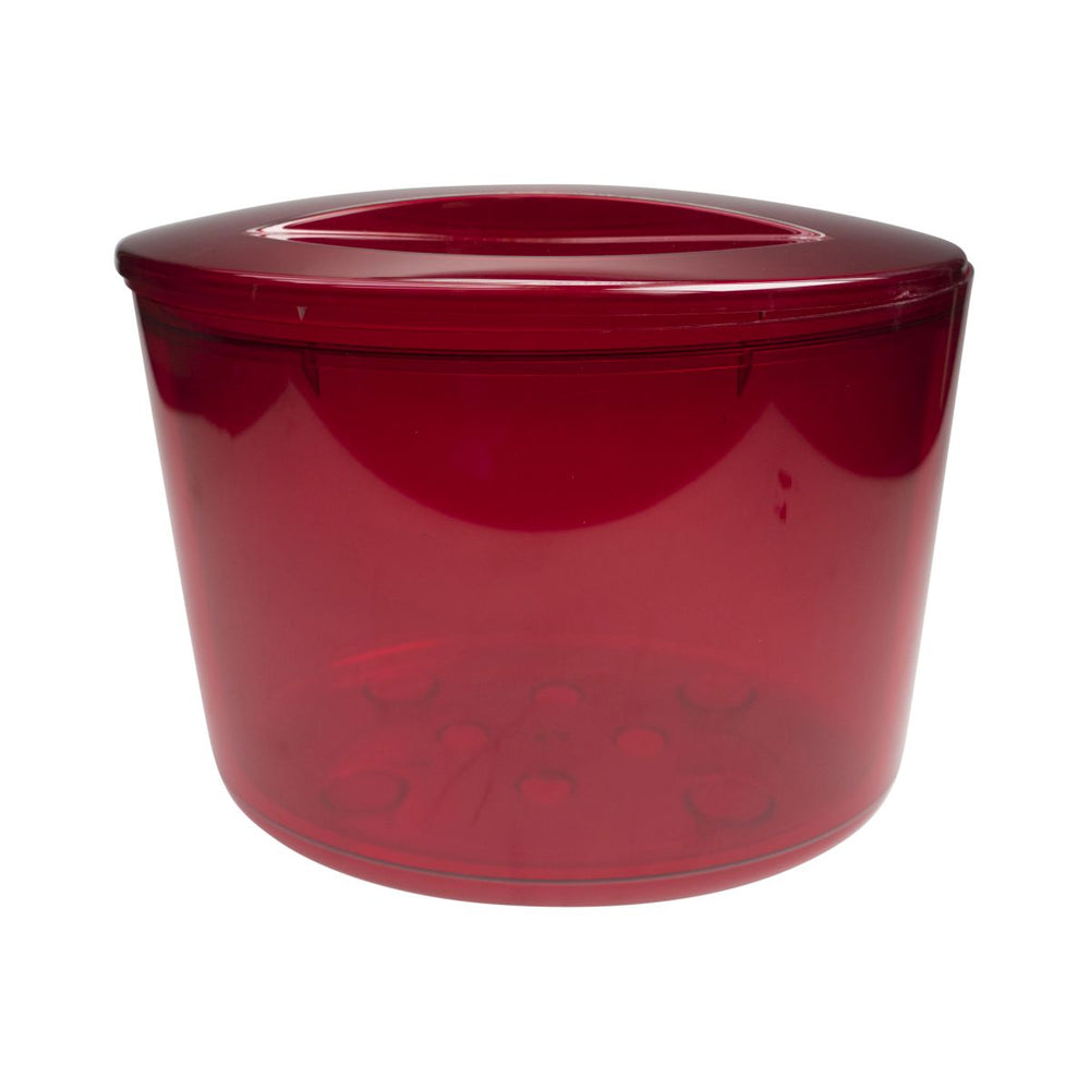 Kühler Flaschenkühler Eisbehälter Rot mit Deckel Getränkekühler Eisbox