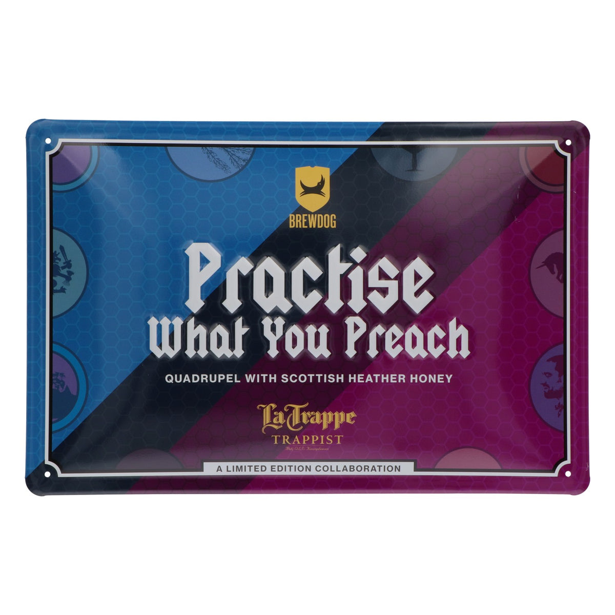 La Trappe Bier Blechschild Wandschild 30x20 cm Colladoration with Brewdog