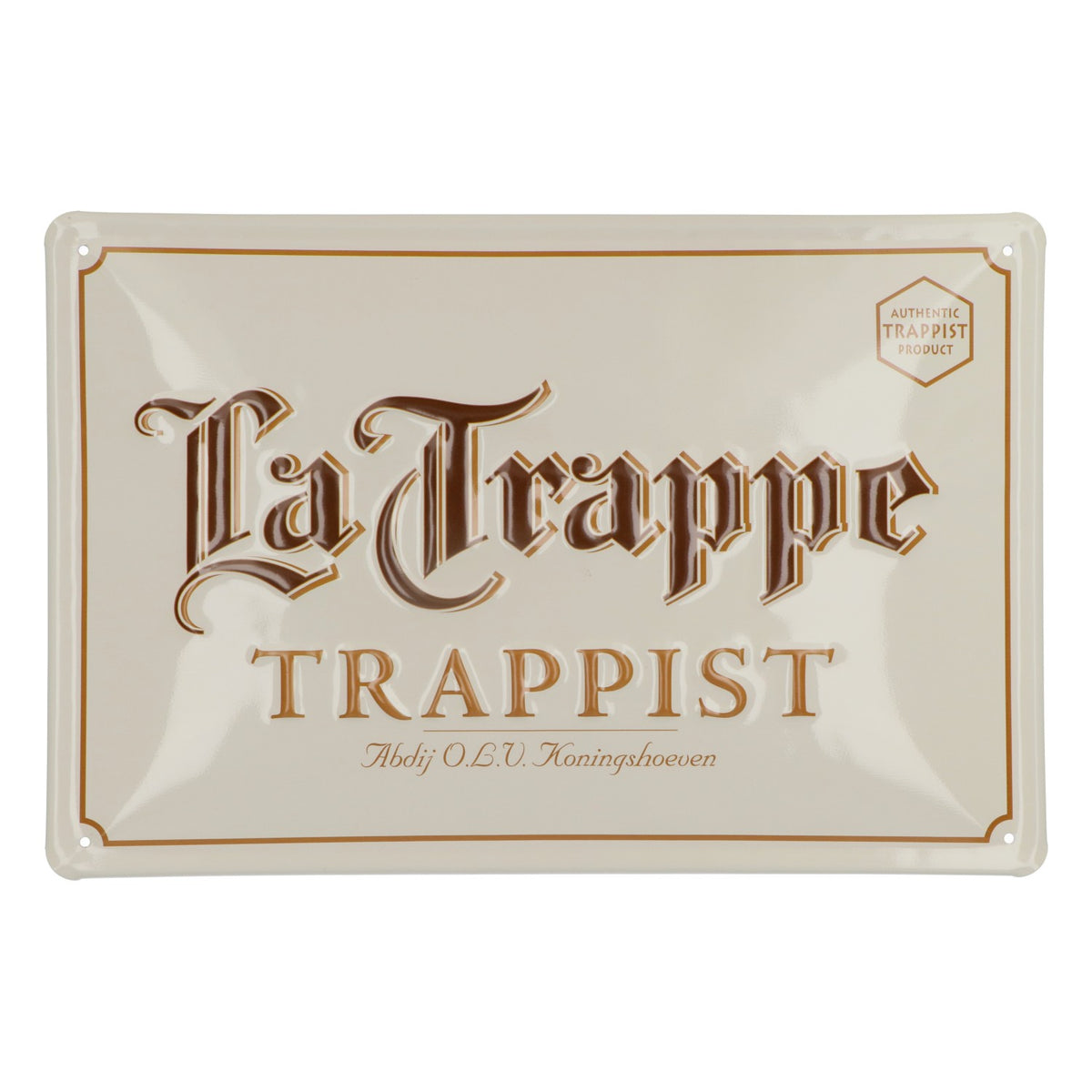 La Trappe Bier Blechschild Werbeschild Wanddekoration 30x20 cm Beige