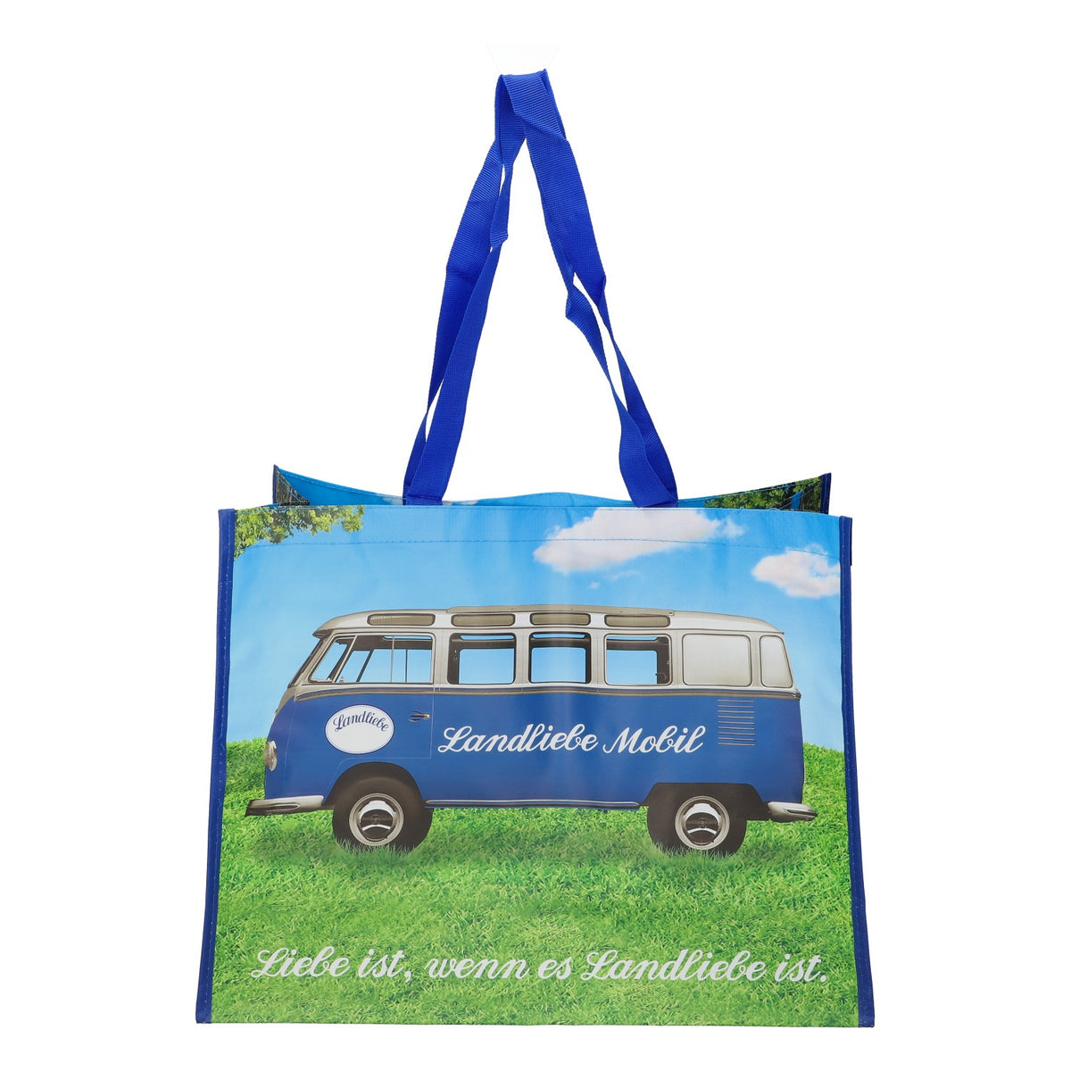 Landliebe Milch Tragetasche Einkaufstasche Kühltasche Mischgewebe blau