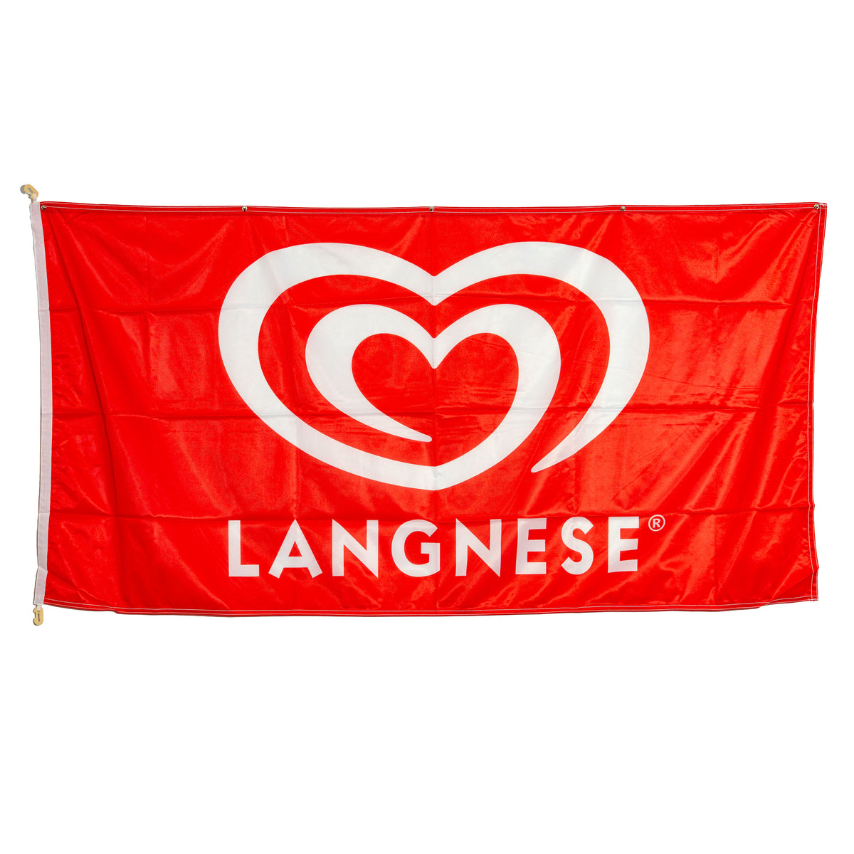 Langnese Glas Mischgewebe Eis Fahne Horizontal Flagge rot /weiß