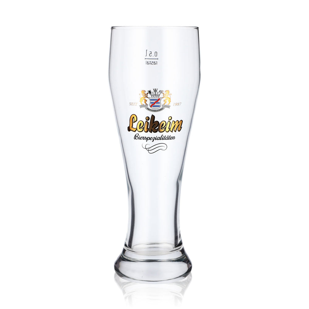 Leikeim Bier Glas 0,5l Pokal Weißbierglas goldenes Logo Rastal Weizenbierglas