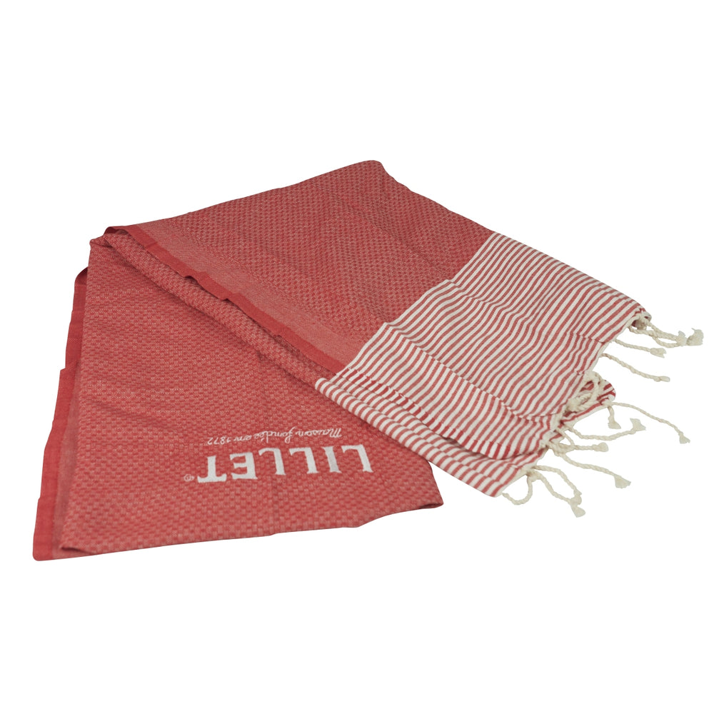 Lillet Decke Picknick 2x2m rot weiß Aperitif Sommer Unterlage Strand Tuch Beach