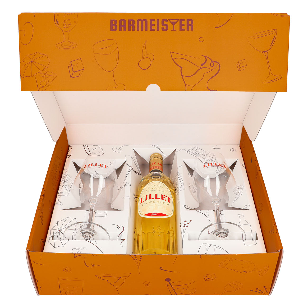Lillet Geschenkset 0,7l Flasche 17,0 % Vol. + Ballongläser–Orange – Ansicht 2