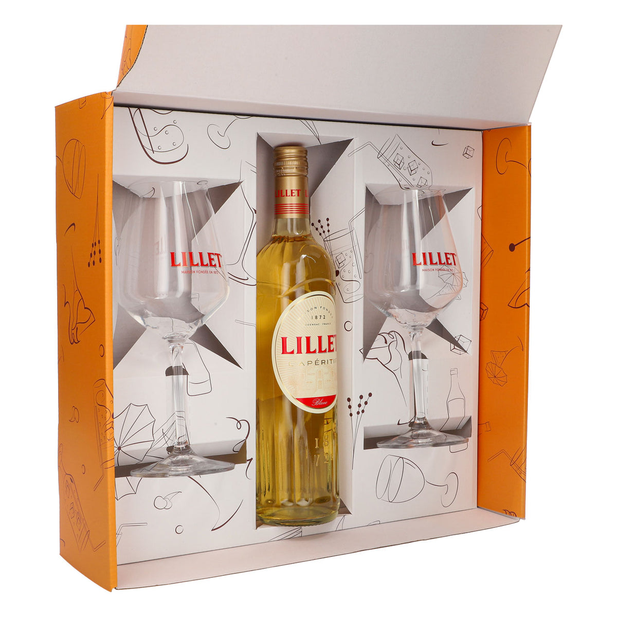 Lillet Geschenkset 0,7l Flasche 17,0 % Vol. + Ballongläser–Orange – Ansicht 4