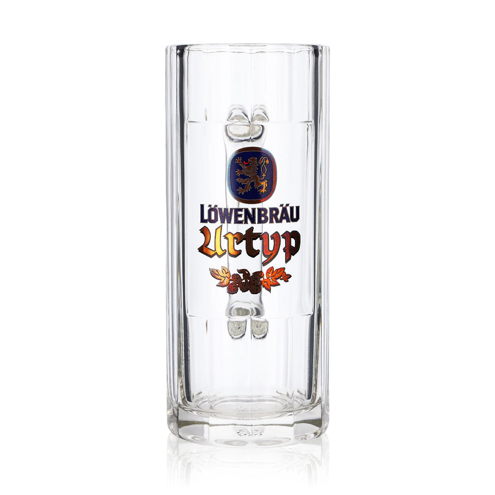 Löwenbräu Bierkrug Glas 0,3l Urtyp Humpen Seidel Kontur Gläser Brauerei Bayern