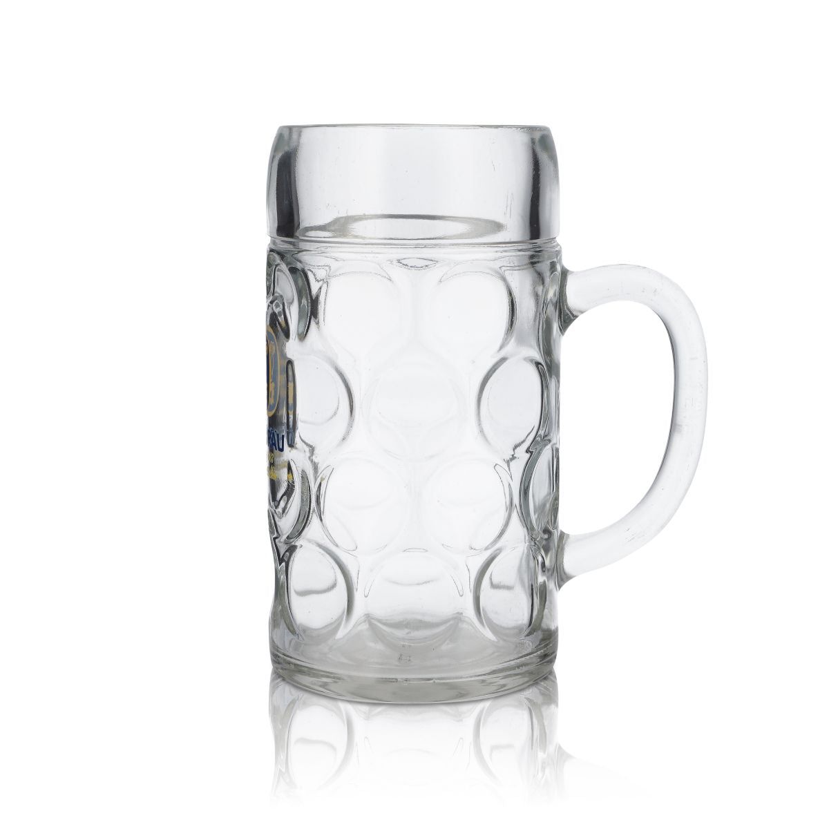 Löwenbräu Maßkrug Glas 1l Humpen Seidel Kontur Gläser Brauerei Bayern Volksfest – Ansicht 2
