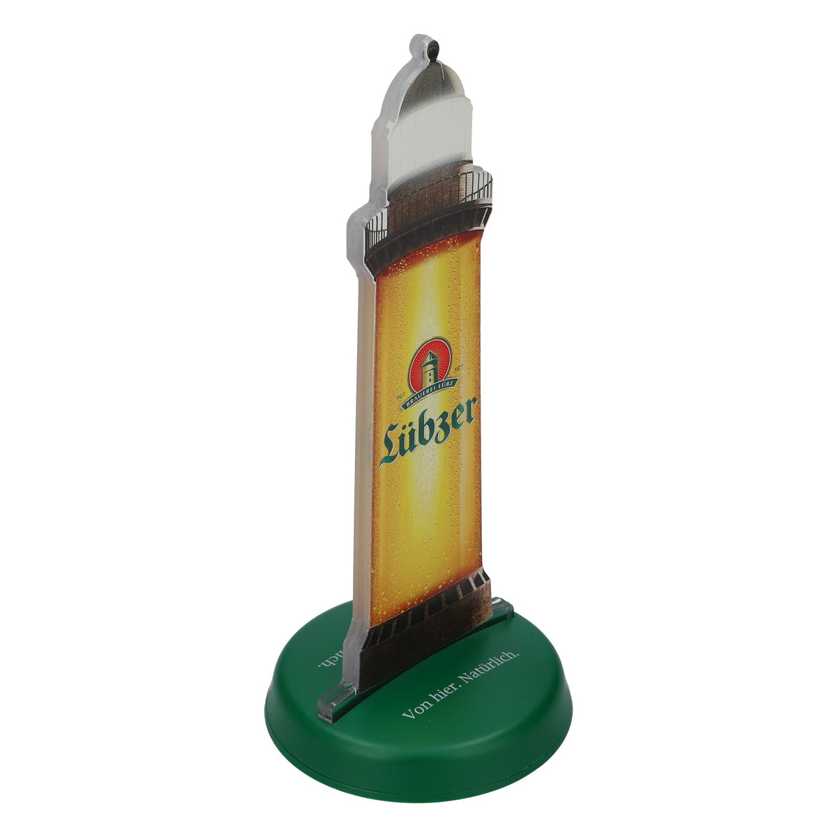 Lübzer Bier Tischaufsteller Bier XL Tischaufsteller Kartenhalter Leuchtturm