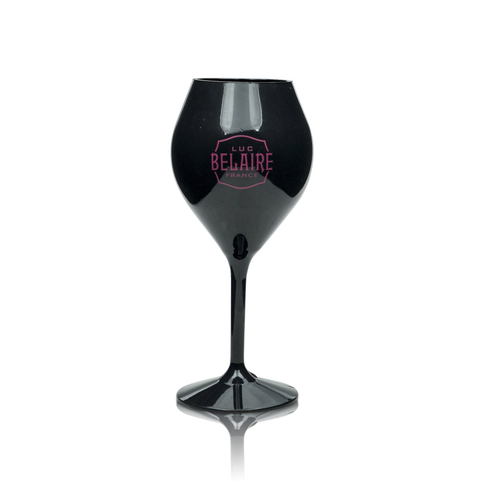 Luc Belaire Glas Kunststoff Becher 0,2l Flöte schwarz Schaumwein Outdoor Camping