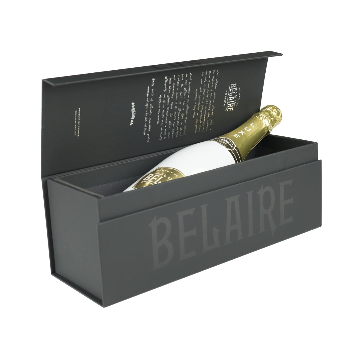 Luc Belaire Schaumwein Geschenkbox "Single" für 1 Flasche 0,75l Schwarz Deko – Ansicht 2