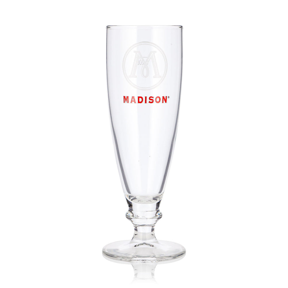 Madison Bier Glas 0,2l Pokal rotes Logo Longdrink