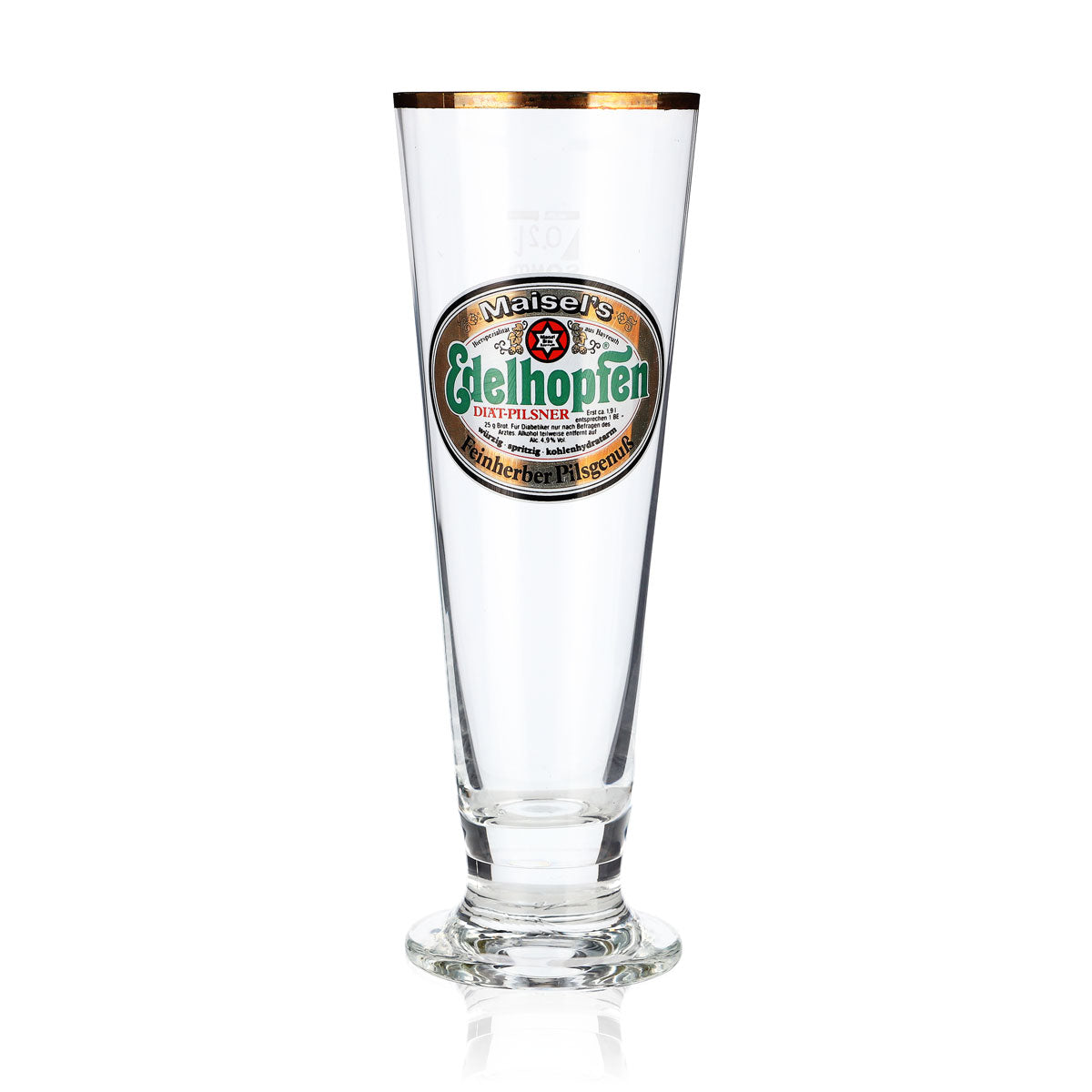 Maisels Pilsner Bier Glas Bierpokal Biergläser 0,2l Sahm mit Goldrand