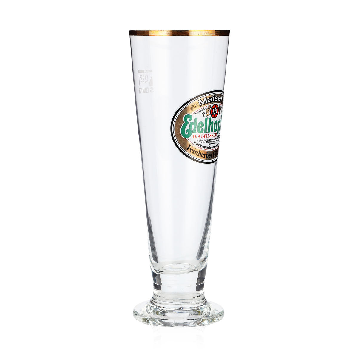 Maisels Pilsner Bier Glas Bierpokal Biergläser 0,2l Sahm mit Goldrand – Ansicht 2