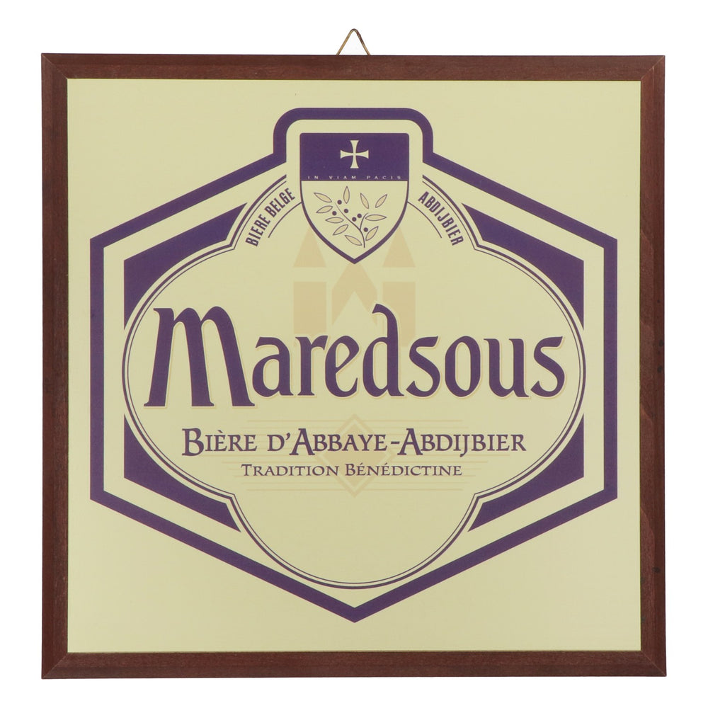 Maredsous Bier Bild Wanddekoration Wandbild Druck 33x33 cm Holzrahmen