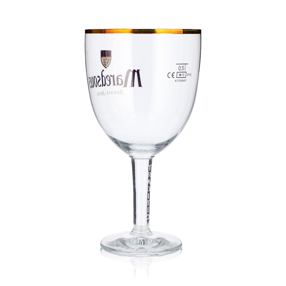 Maredsous Bier Glas 0,5l Kelch Goldrand Ritzenhoff – Ansicht 4